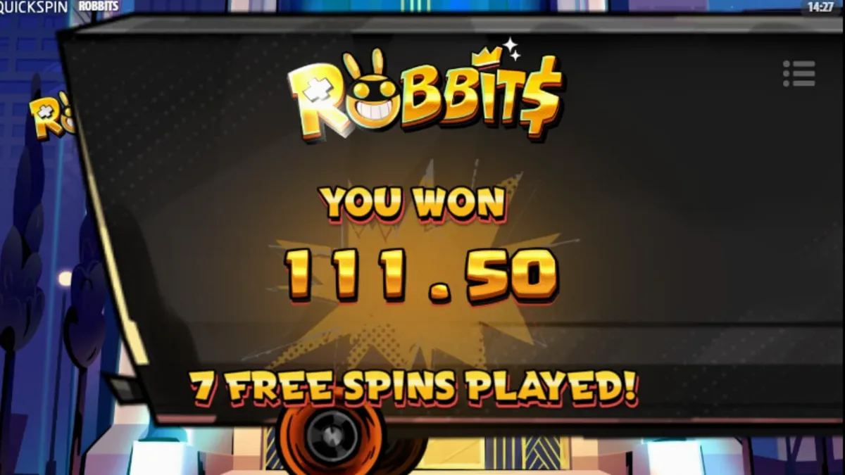 Tampilan visual slot Robbits dengan karakter kelinci kriminal dan elemen kasino yang mewah